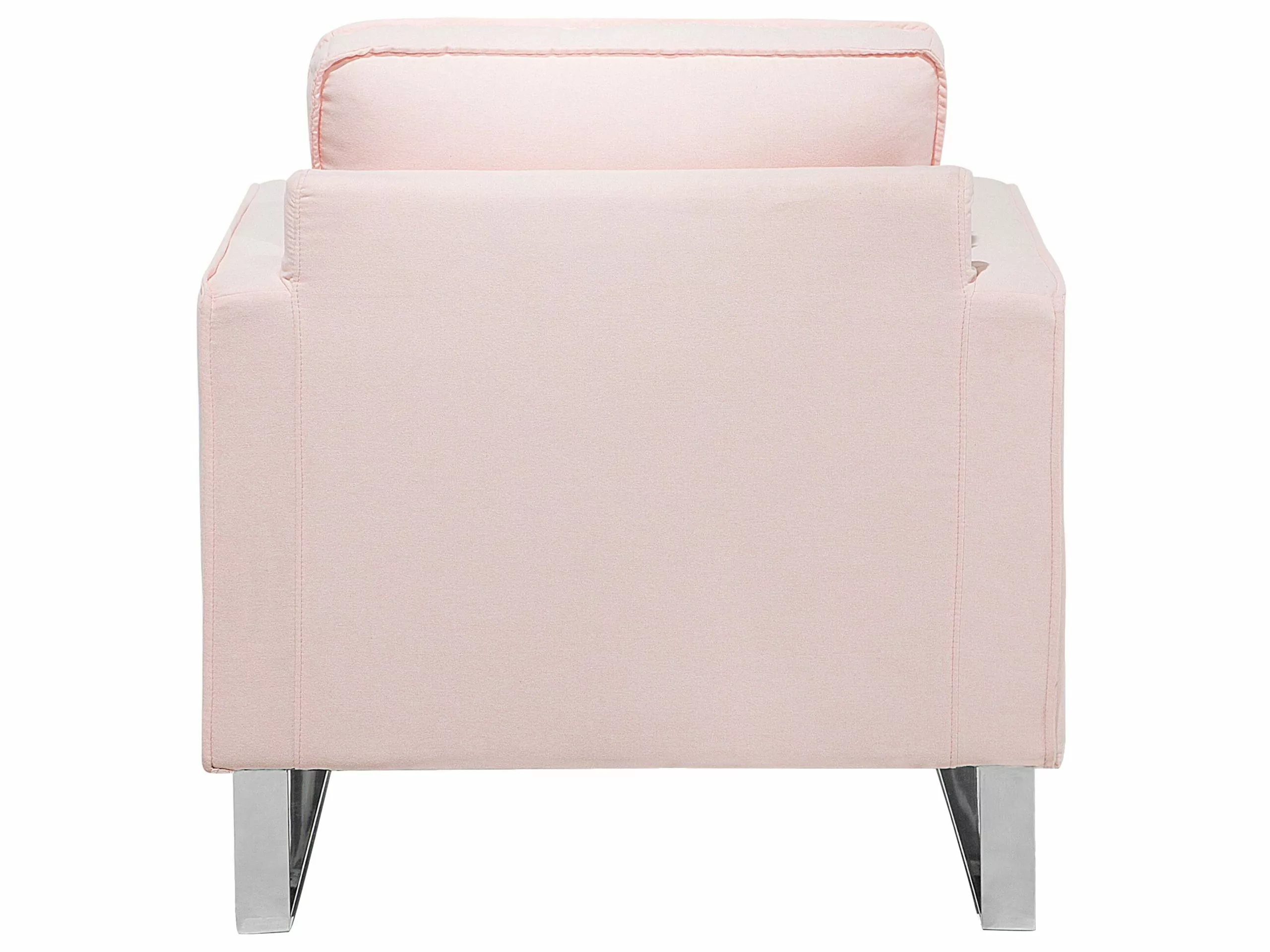 Beliani Sillón De Poliéster Rosa/plateado VIND 5 Beliani Sillón De Poliéster Rosa/plateado VIND - Imagen 5