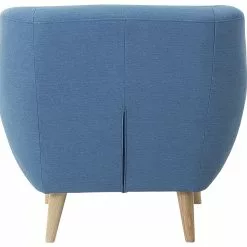 Beliani Sillón De Poliéster Azul/madera Clara MOTALA -Sillones Ventas undef src sa picid 707760 type whitesh image scaled