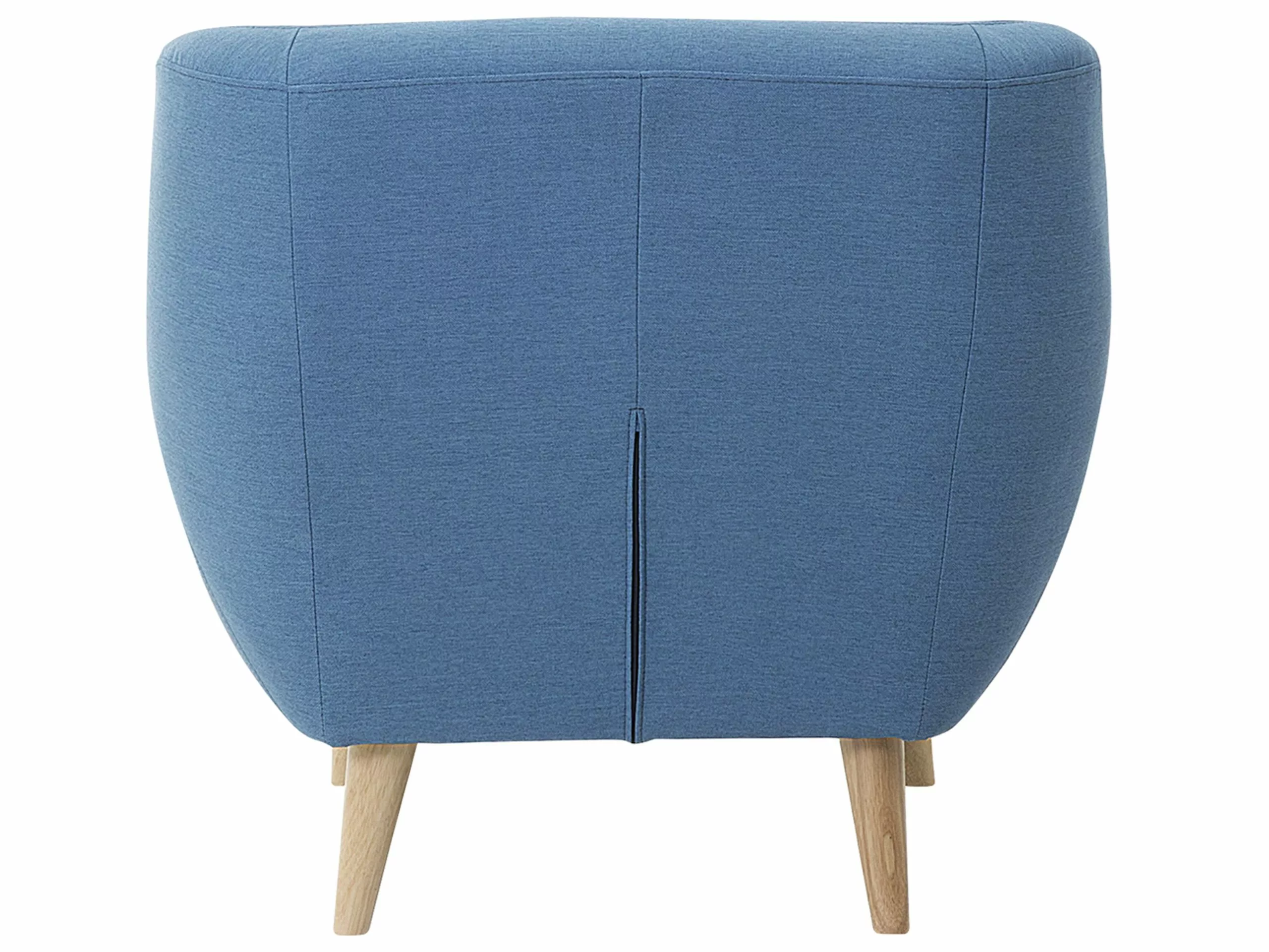 Beliani Sillón De Poliéster Azul/madera Clara MOTALA - Imagen 5