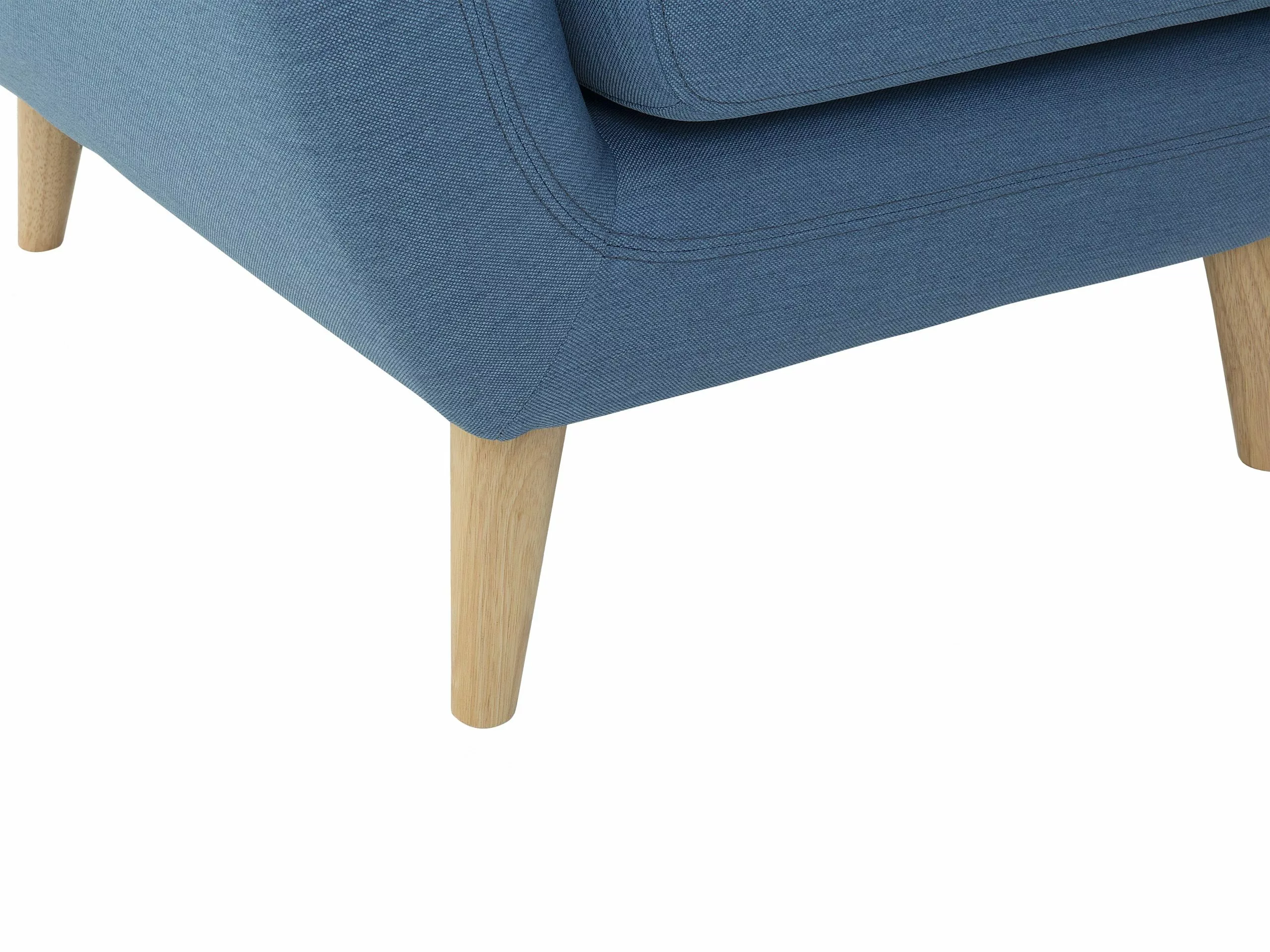 Beliani Sillón De Poliéster Azul/madera Clara MOTALA - Imagen 7
