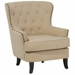 Beliani Sillón Tapizado Beige VIBORG II