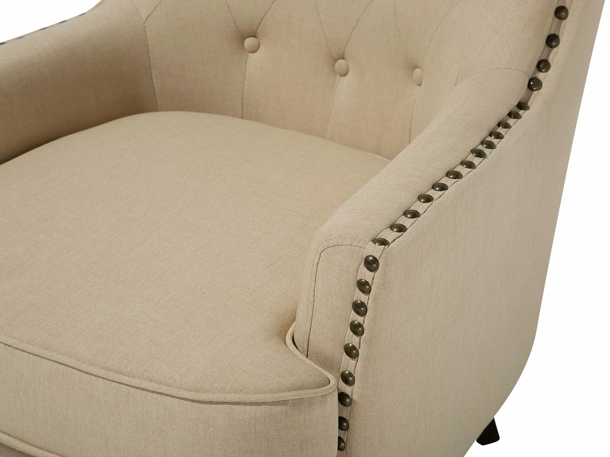 Beliani Sillón Tapizado Beige VIBORG II - Imagen 7