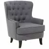 Beliani Sillón Tapizado Gris Oscuro VIBORG II