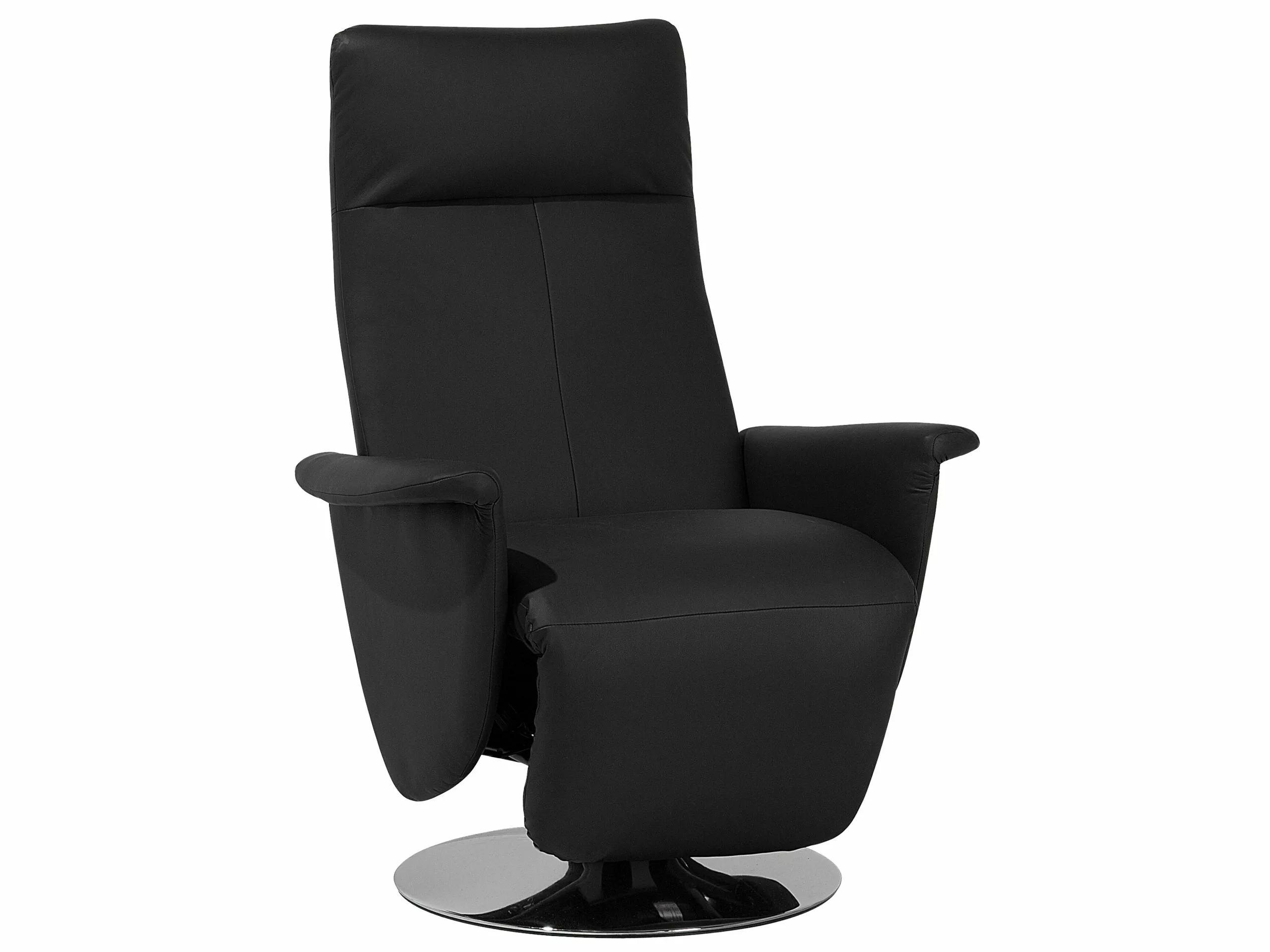 Beliani Sillón Reclinable En Piel Sintética Negro PRIME