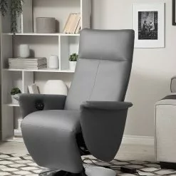 Beliani Sillón Reclinable En Piel Sintética Gris PRIME -Sillones Ventas undef src sa picid 709172 type whitesh image scaled