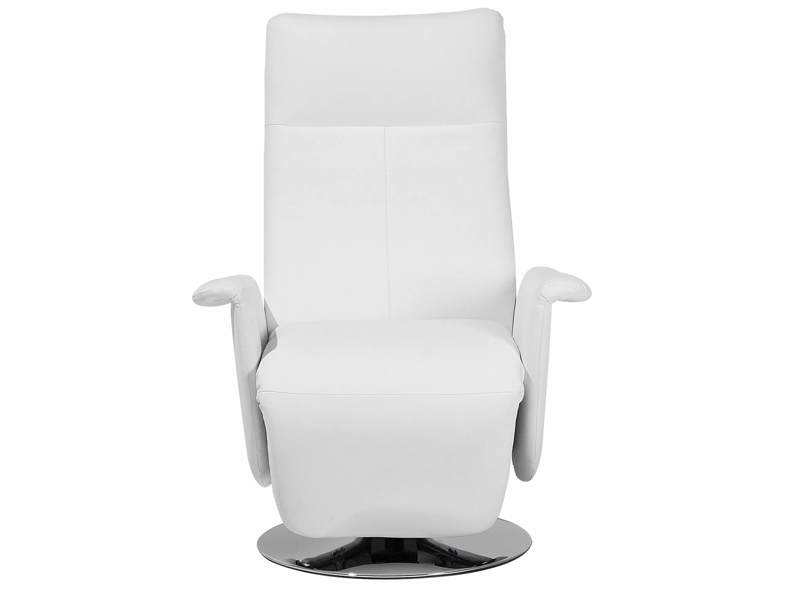 Beliani Sillón Reclinable En Piel Sintética Blanco PRIME - Imagen 5