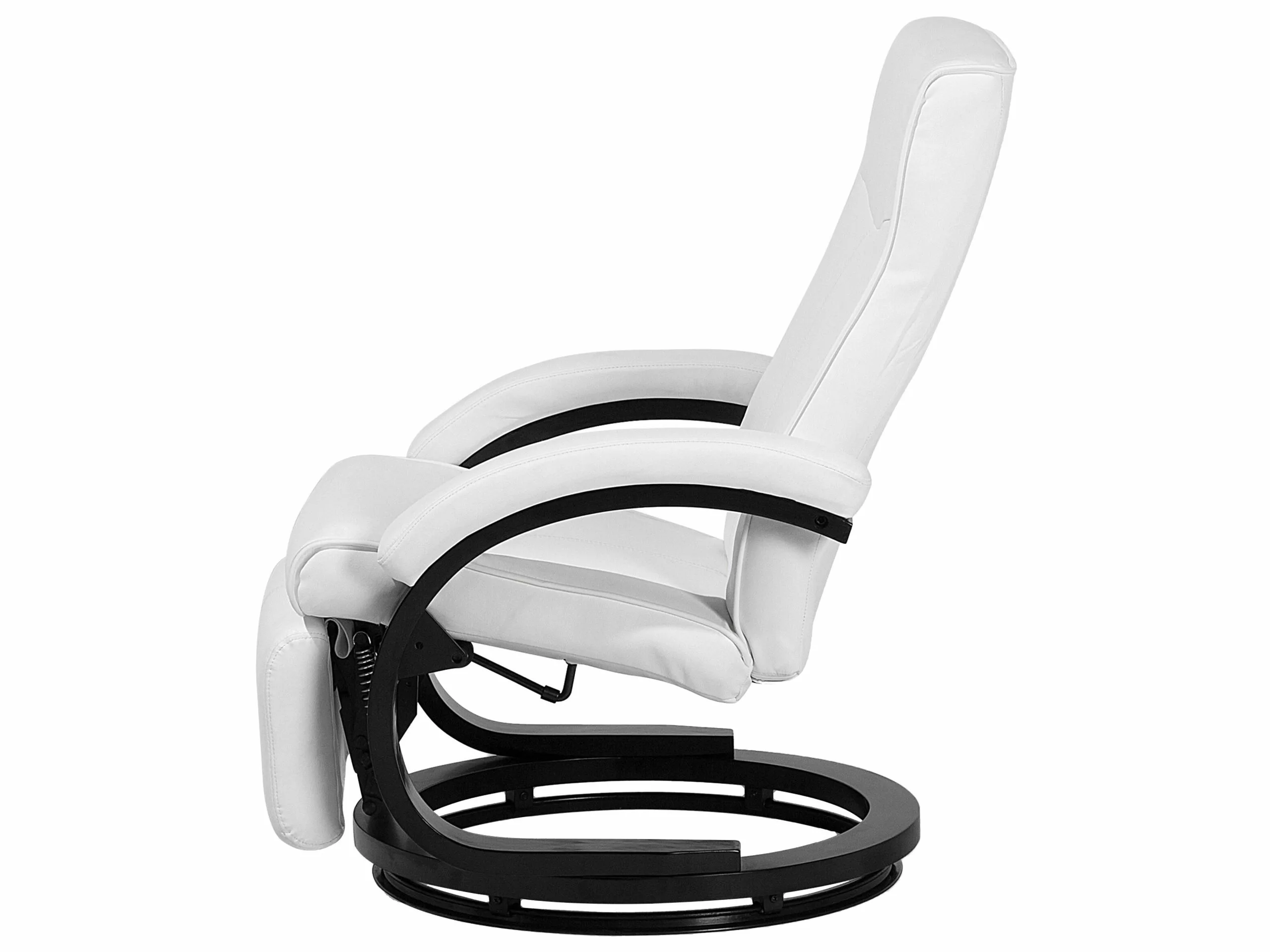 Beliani Sillón Reclinable En Piel Sintética Blanco MIGHT - Imagen 8