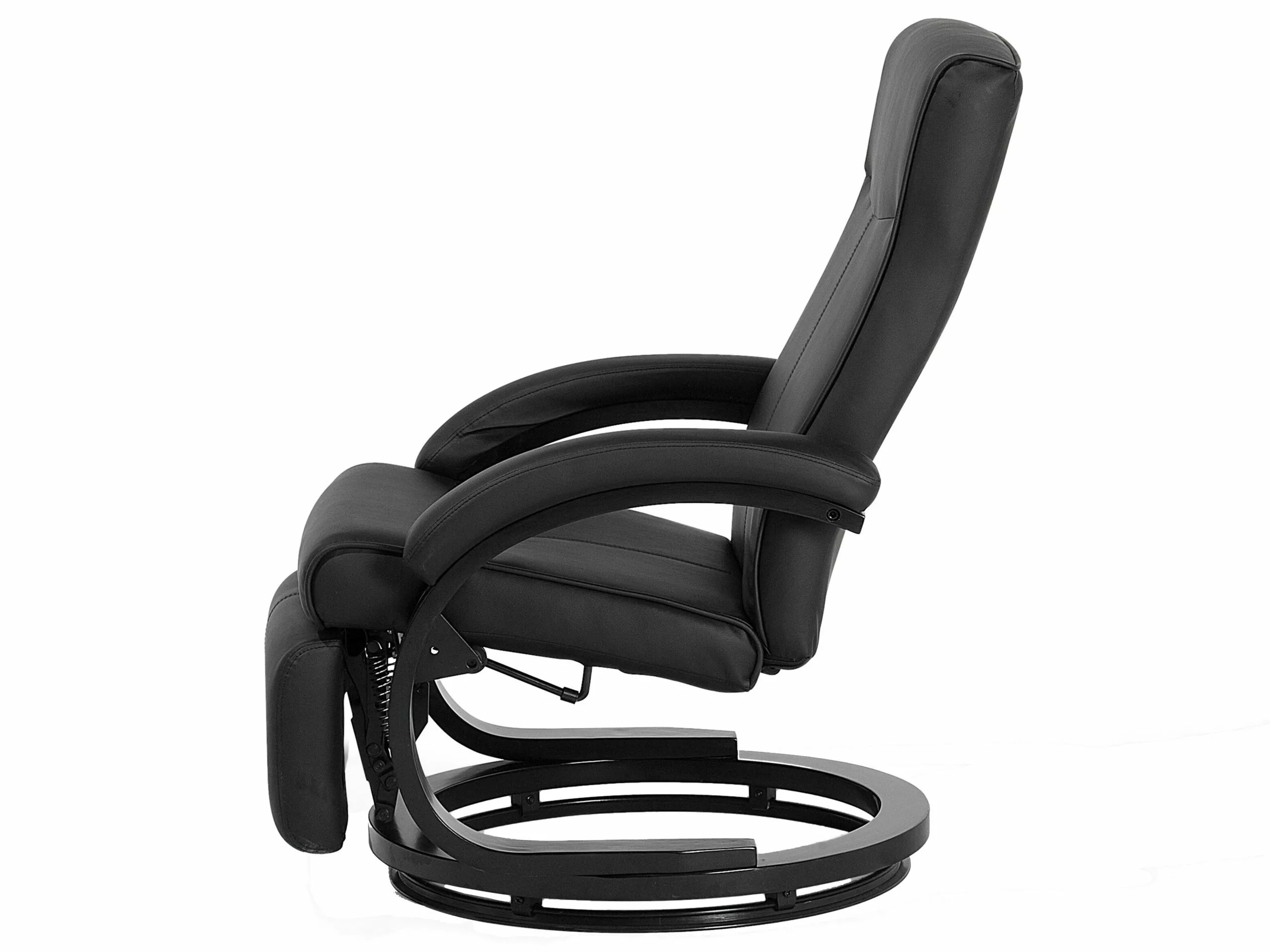 Beliani Sillón Reclinable En Piel Sintética Negro MIGHT - Imagen 8