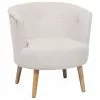 Beliani Sillón Tapizado Blanco Crema ODENZEN