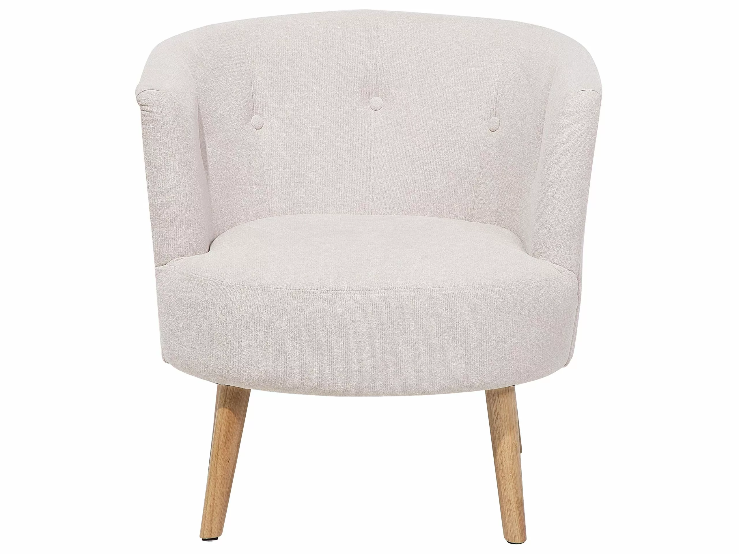 Beliani Sillón Tapizado Blanco Crema ODENZEN - Imagen 7