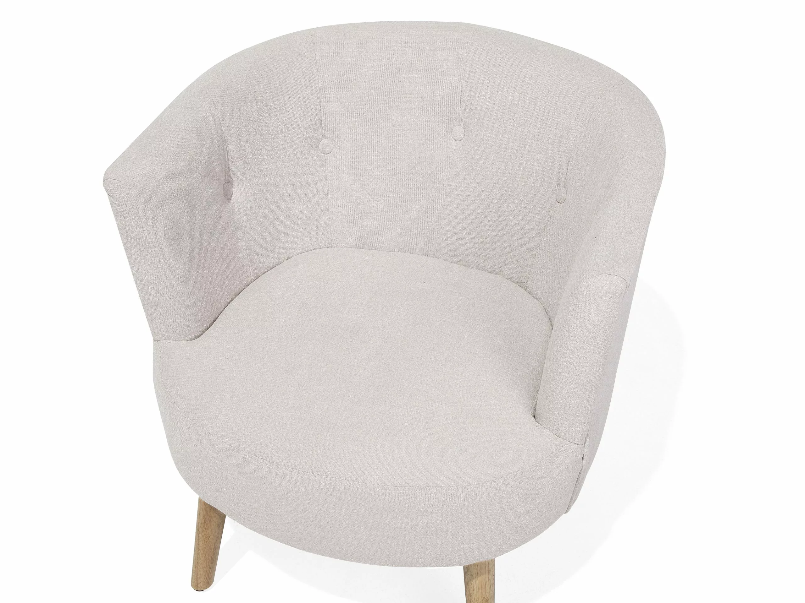 Beliani Sillón Tapizado Blanco Crema ODENZEN - Imagen 10