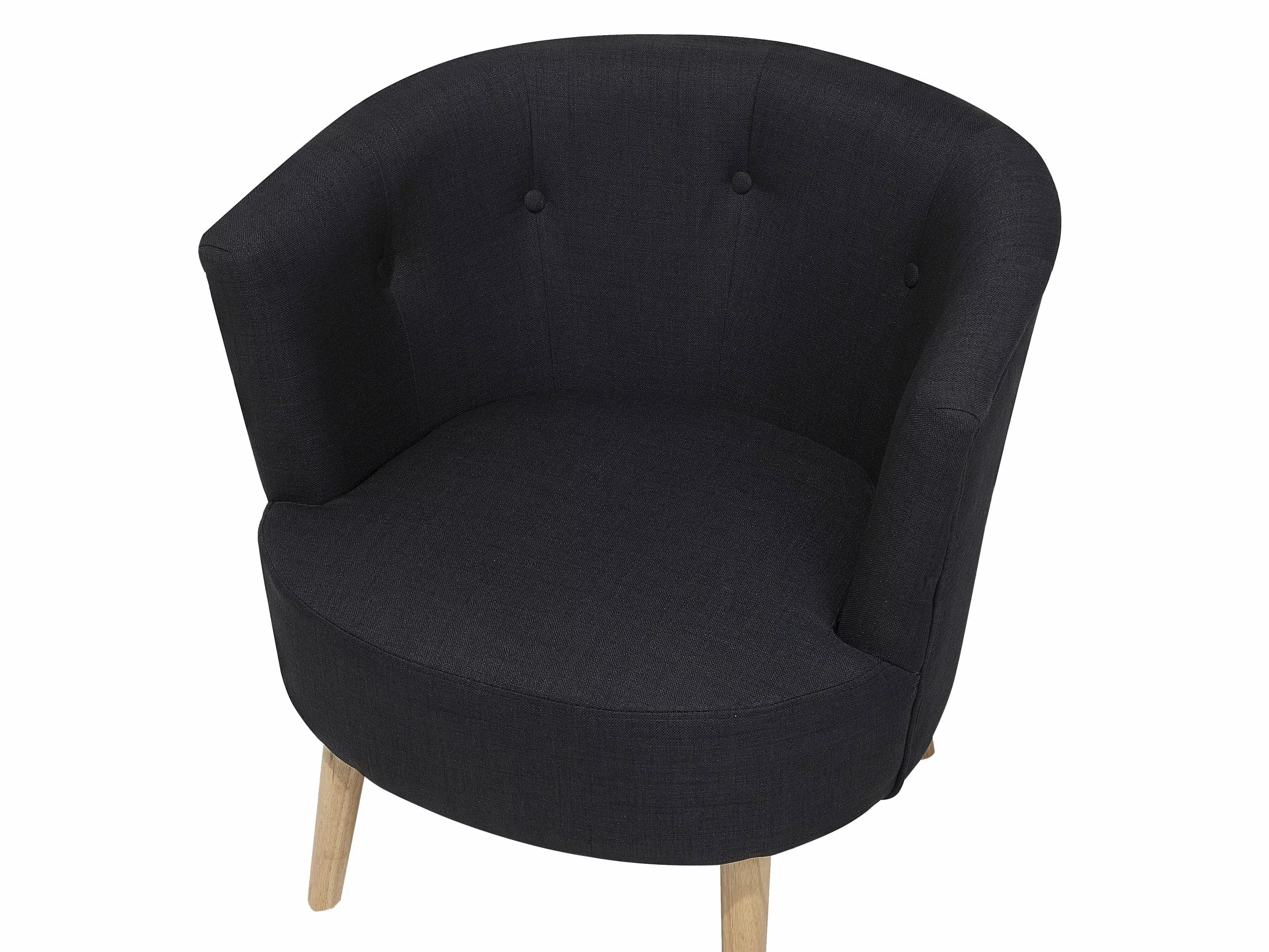 Beliani Sillón Tapizado Negro ODENZEN 6 Beliani Sillón Tapizado Negro ODENZEN - Imagen 6