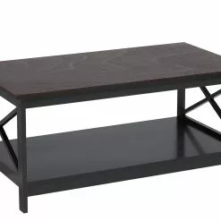 Beliani Mesa De Centro Negra 101 X 55 Cm FOSTER