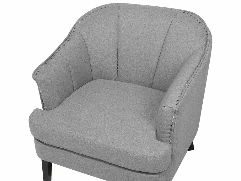 Beliani Sillón De Poliéster Gris Claro ELVERUM - Imagen 6