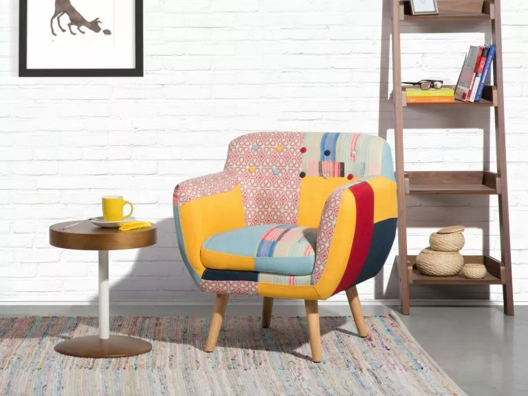 Beliani Mesa De Centro Madera Oscura/blanco ⌀ 40 Cm OREGON - Imagen 5