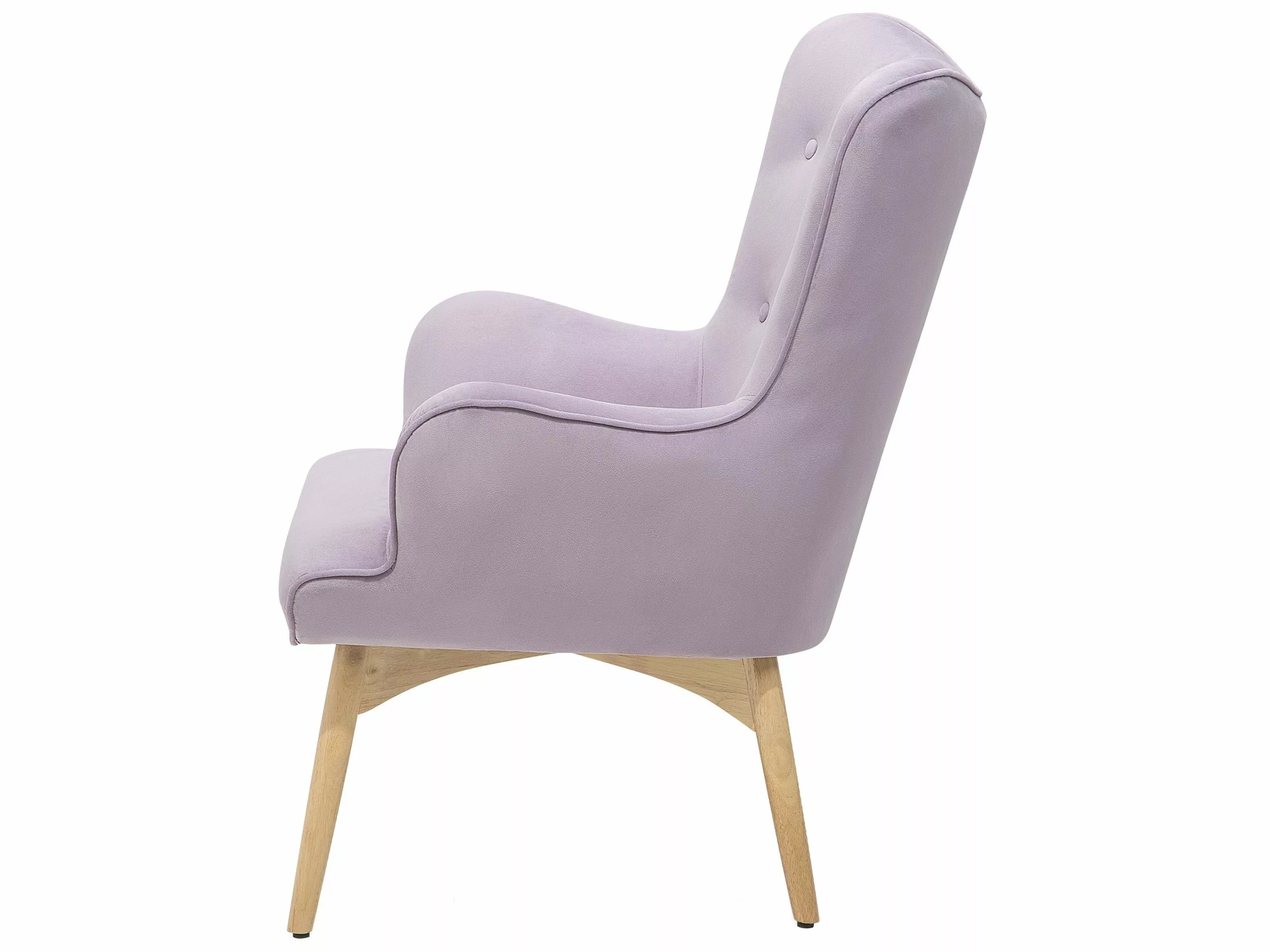 Beliani Sillón De Terciopelo Violeta Con Reposapiés VEJLE 5 Beliani Sillón De Terciopelo Violeta Con Reposapiés VEJLE - Imagen 5
