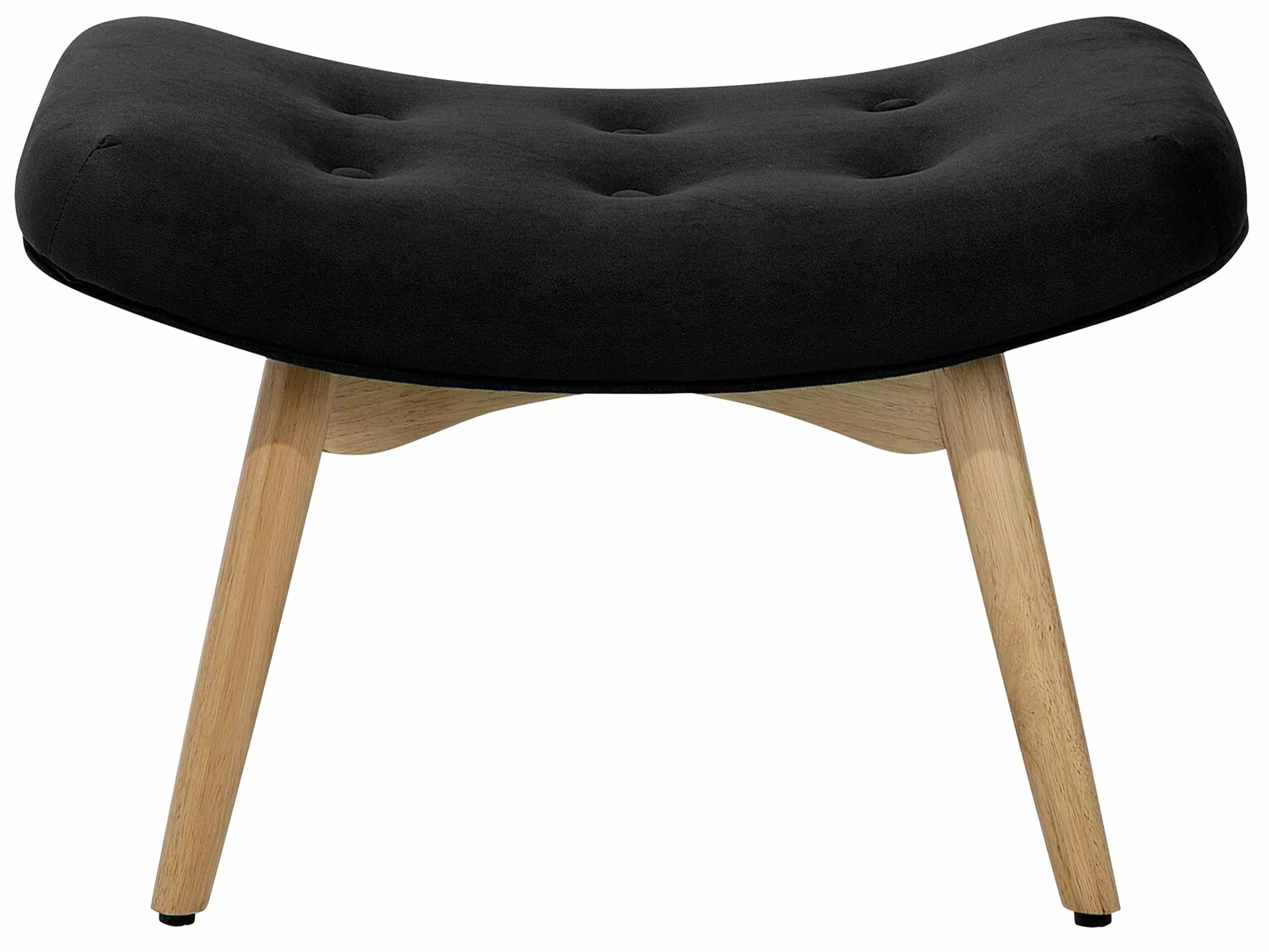 Beliani Sillón De Terciopelo Negro Con Reposapiés VEJLE 8 Beliani Sillón De Terciopelo Negro Con Reposapiés VEJLE - Imagen 8