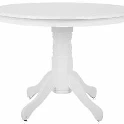 Beliani Mesa De Comedor Blanca ø 100 Cm AKRON