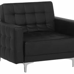 Beliani Sillón En Piel Sintética Negro ABERDEEN