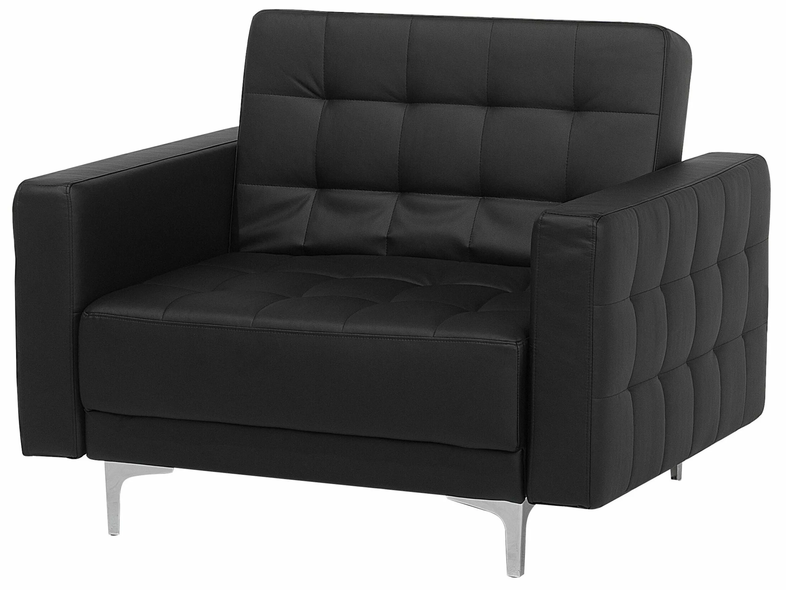 Beliani Sillón En Piel Sintética Negro ABERDEEN 6 Beliani Sillón En Piel Sintética Negro ABERDEEN - Imagen 6