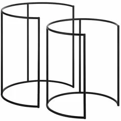 Beliani Conjunto De 2 Mesas De Centro De Metal Negro TWINS -Sillones Ventas undef src sa picid 715798 type whitesh image scaled