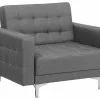 Beliani Sillón Tapizado Gris Claro ABERDEEN