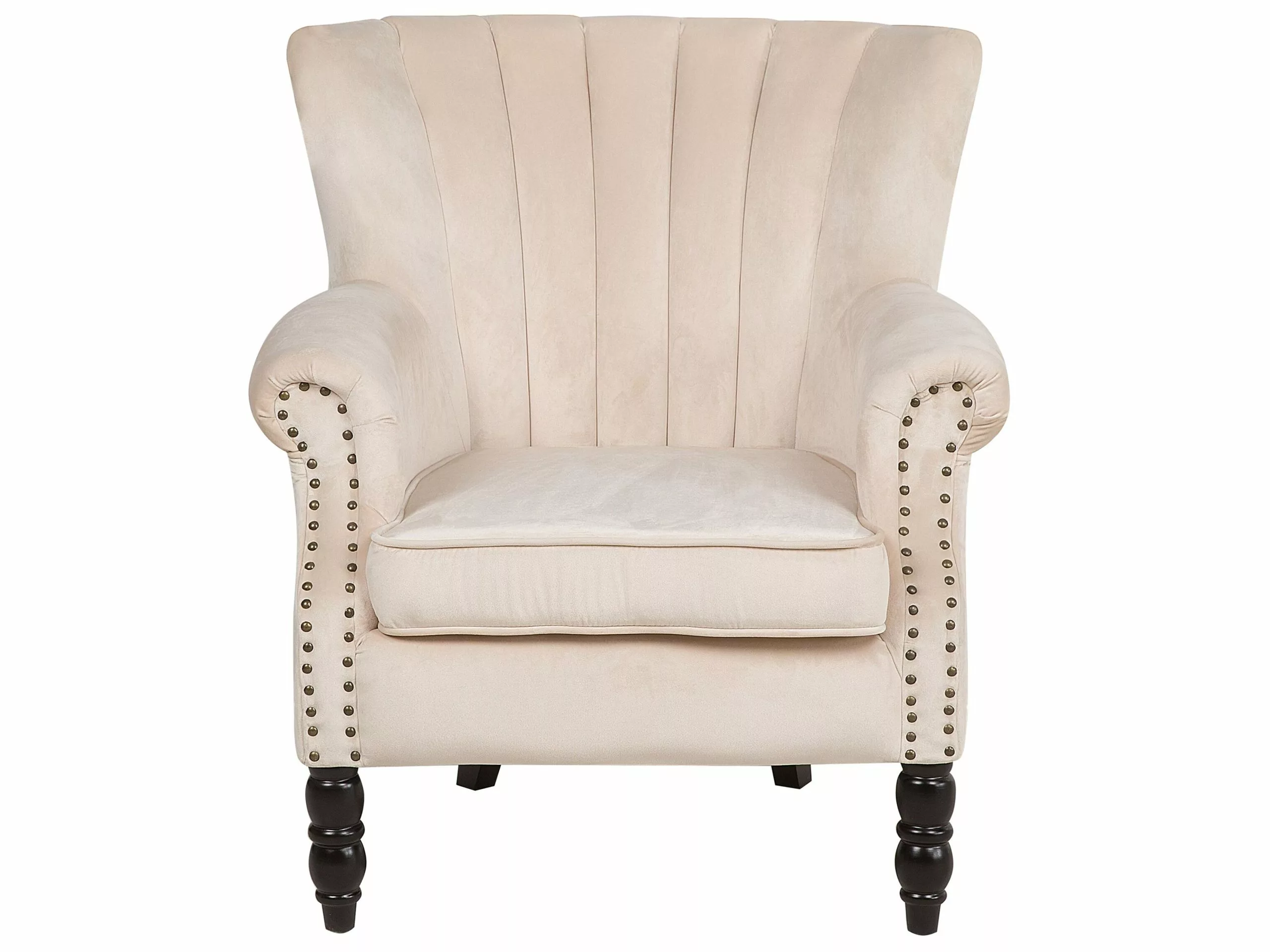 Beliani Sillón De Terciopelo Beige SVEDALA 8 Beliani Sillón De Terciopelo Beige SVEDALA - Imagen 8