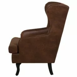 Beliani Sillón De Piel Sintética Marrón/madera Oscura ALTA -Sillones Ventas undef src sa picid 716595 type whitesh image scaled