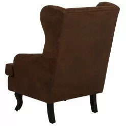 Beliani Sillón De Piel Sintética Marrón/madera Oscura ALTA -Sillones Ventas undef src sa picid 716598 type whitesh image scaled