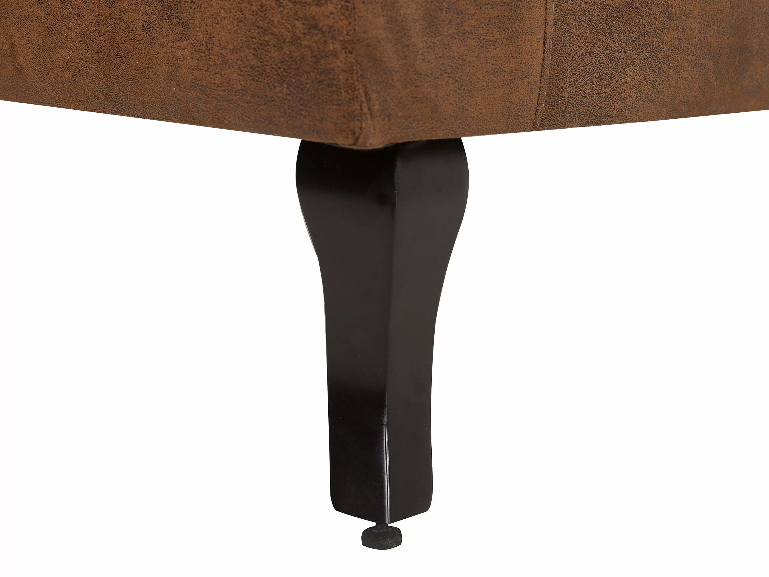 Beliani Sillón De Piel Sintética Marrón/madera Oscura ALTA - Imagen 9