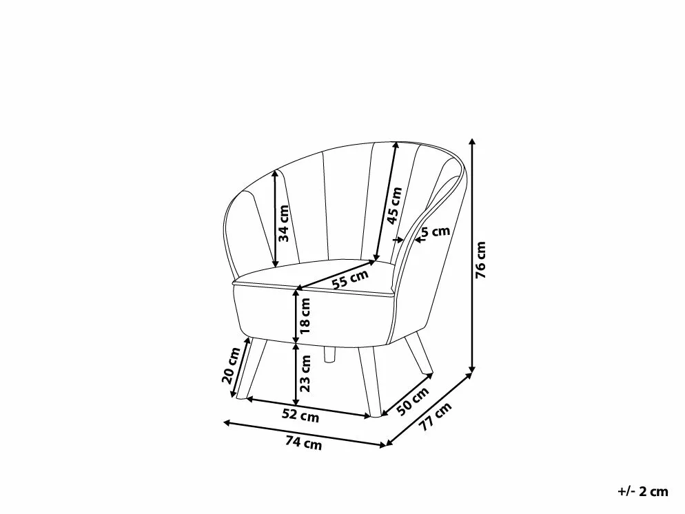 Beliani Sillón De Terciopelo Rosa DALA 10 Beliani Sillón De Terciopelo Rosa DALA - Imagen 10