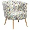 Beliani Sillón Tapizado Con Patrón Geométrico Multicolor ODENZEN