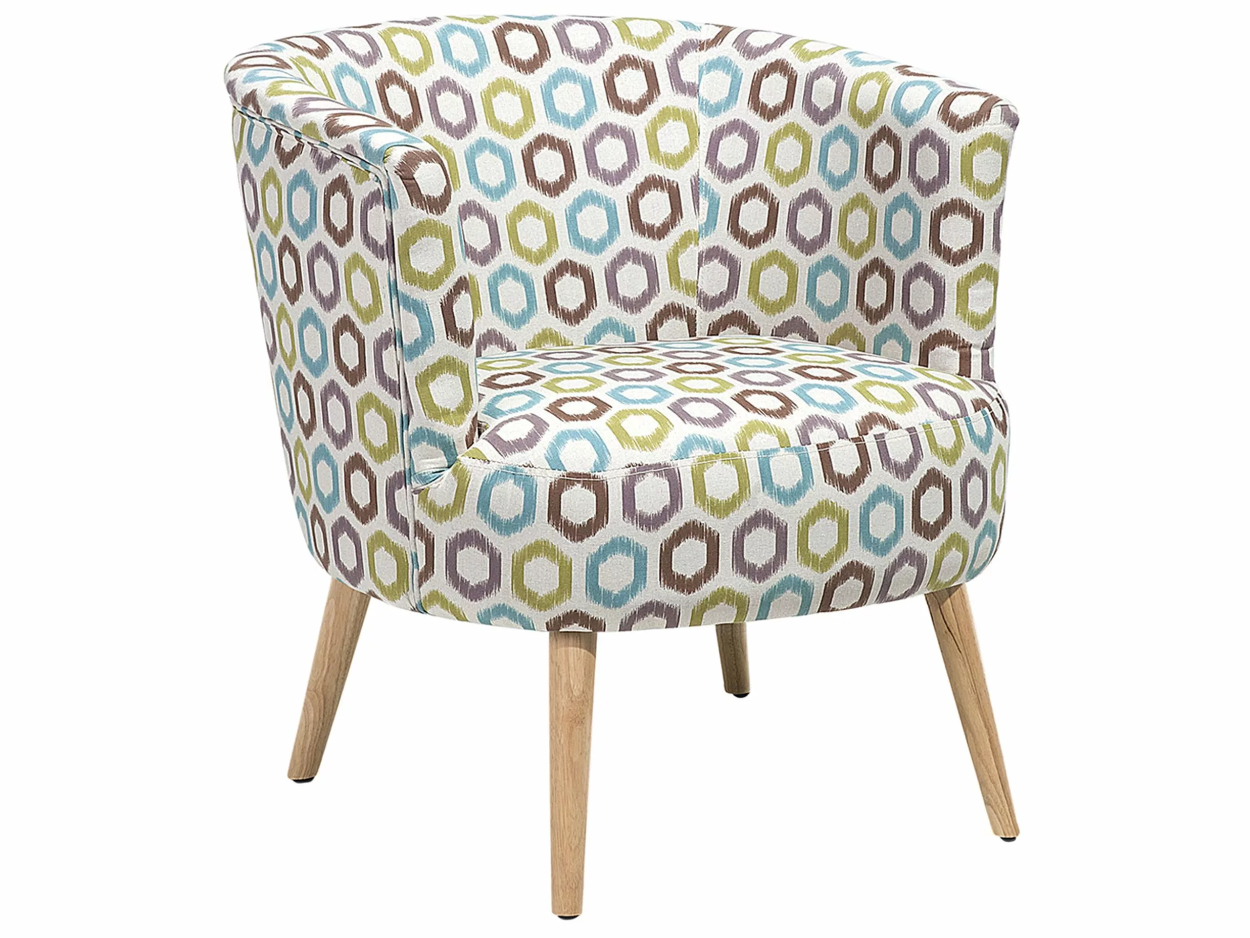 Beliani Sillón Tapizado Con Patrón Geométrico Multicolor ODENZEN 1 Beliani Sillón Tapizado Con Patrón Geométrico Multicolor ODENZEN