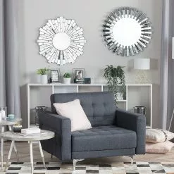 Beliani Mesa Auxiliar Blanco/plateado ⌀ 44 Cm RAMONA -Sillones Ventas undef src sa picid 719076 type color image 1 scaled