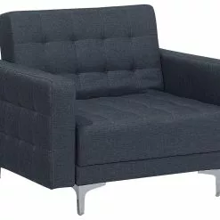 Beliani Sillón Tapizado Gris Oscuro ABERDEEN