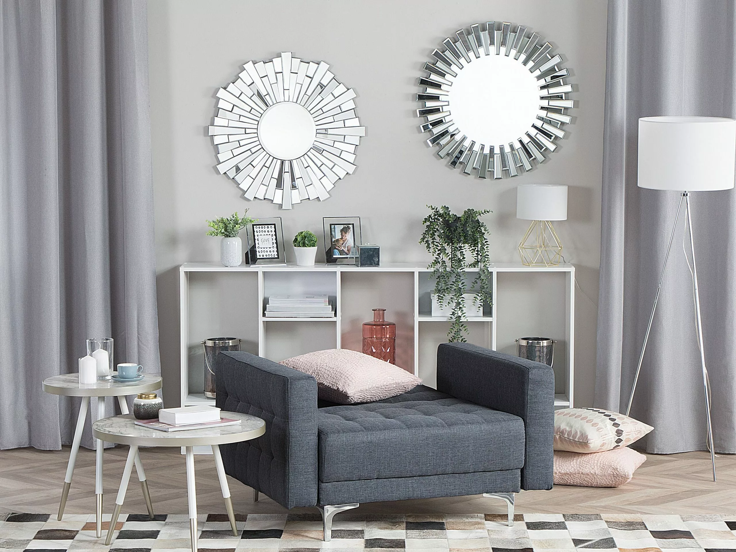 Beliani Sillón Tapizado Gris Oscuro ABERDEEN 3 Beliani Sillón Tapizado Gris Oscuro ABERDEEN - Imagen 3