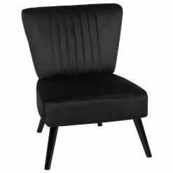 Beliani Sillón De Terciopelo Negro VAASA
