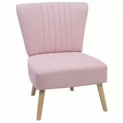 Beliani Sillón Tapizado Rosa VAASA