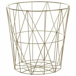 Beliani Mesa Auxiliar Dorado/madera Clara ⌀ 40 Cm LANARK -Sillones Ventas undef src sa picid 721371 type whitesh image scaled