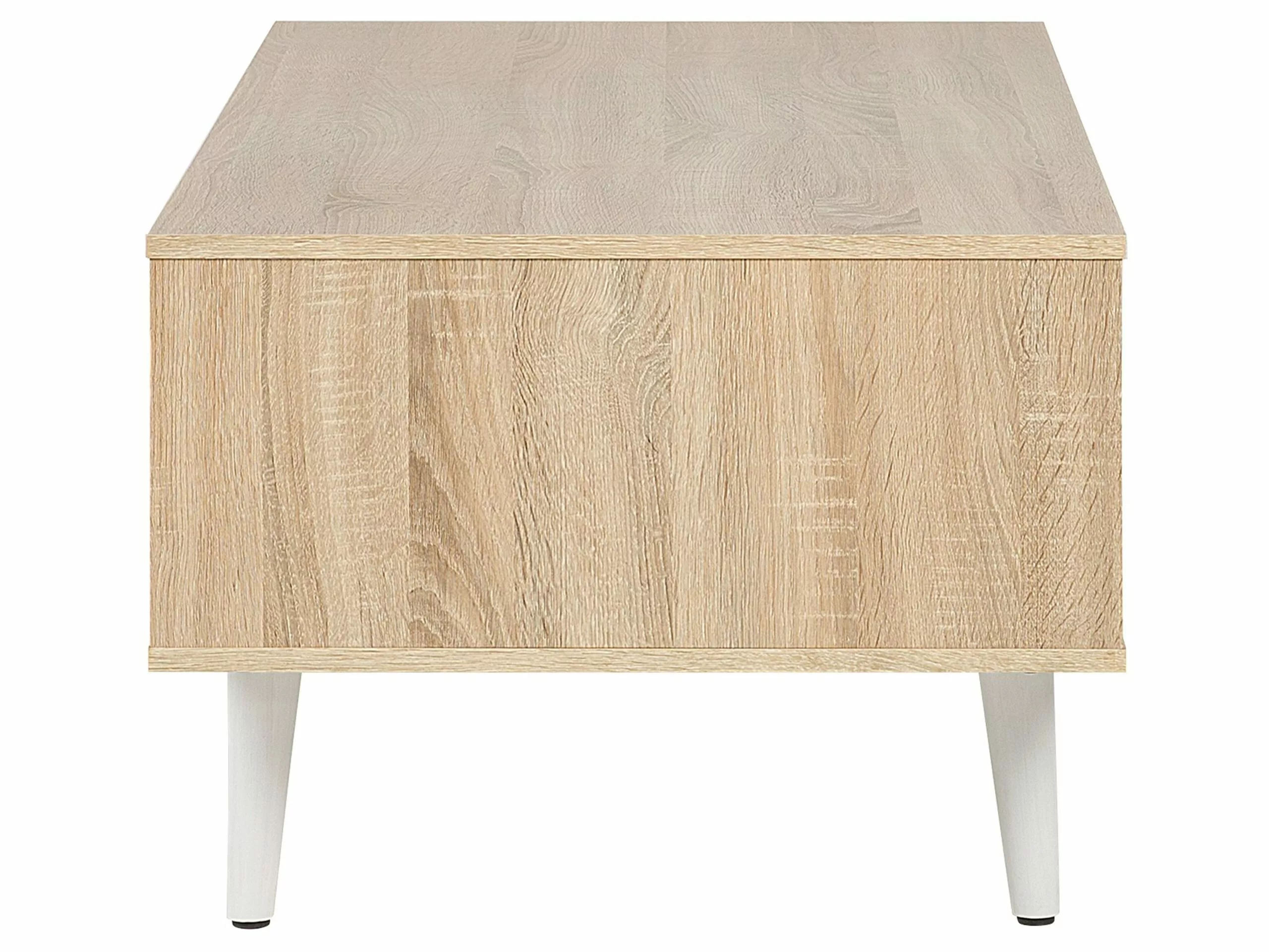 Beliani Mesa De Centro Madera Clara/blanco 120 X 60 Cm SWANSEA - Imagen 6