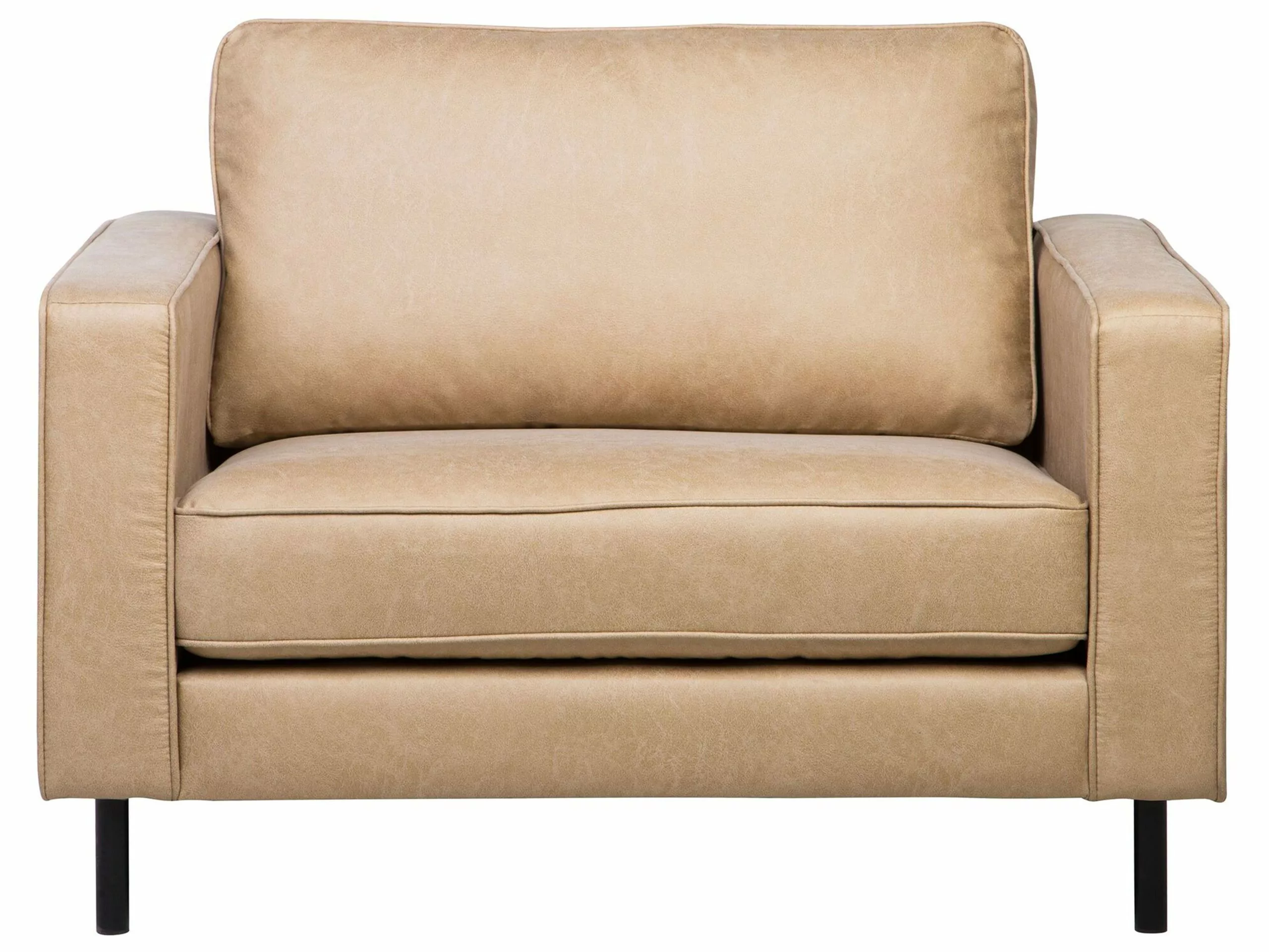 Beliani Sillón De Piel Sintética Beige/negro SAVALEN 3 Beliani Sillón De Piel Sintética Beige/negro SAVALEN - Imagen 3