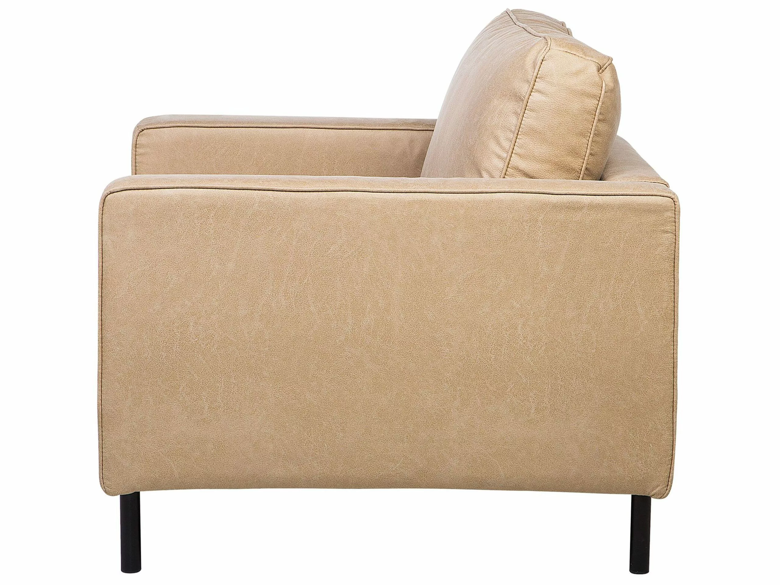 Beliani Sillón De Piel Sintética Beige/negro SAVALEN 4 Beliani Sillón De Piel Sintética Beige/negro SAVALEN - Imagen 4