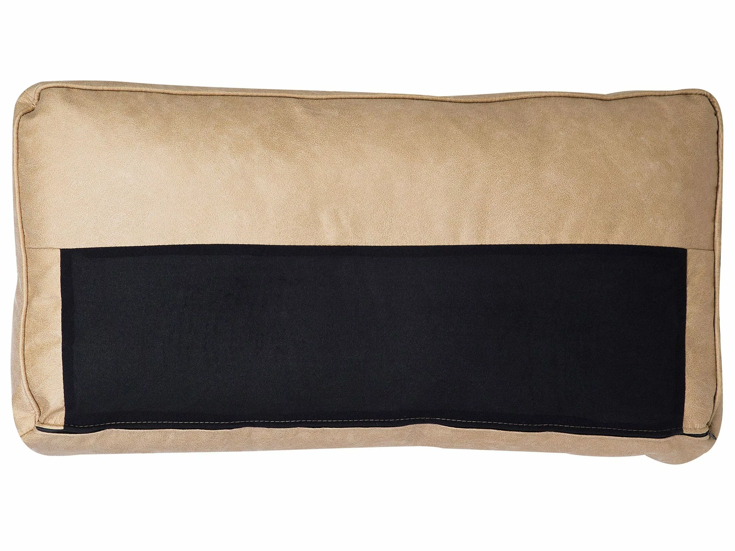 Beliani Sillón De Piel Sintética Beige/negro SAVALEN 8 Beliani Sillón De Piel Sintética Beige/negro SAVALEN - Imagen 8