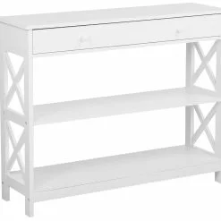 Beliani Consola Blanca 100 X 30 Cm MONTGOMERY
