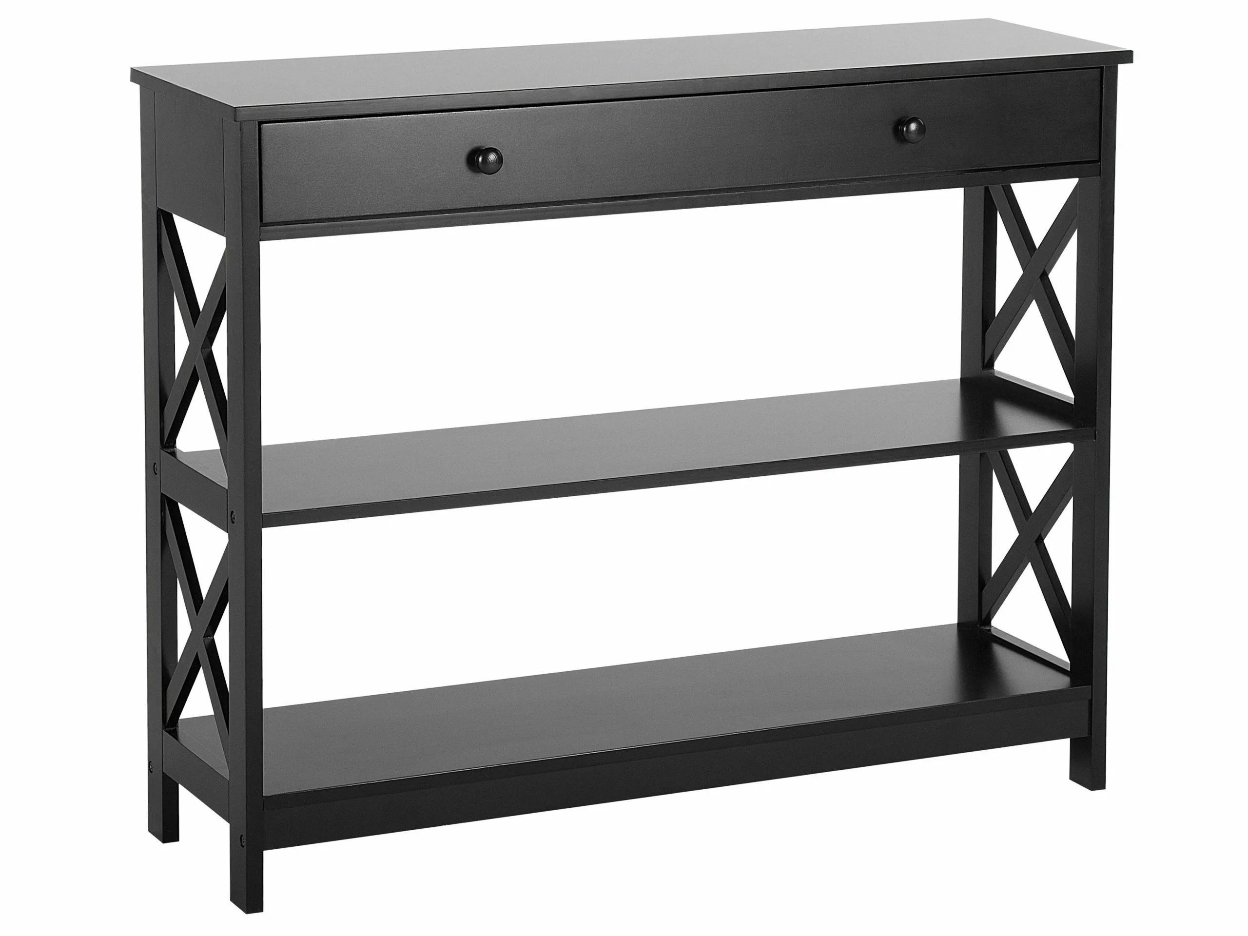 Beliani Consola Negra 100 X 30 Cm MONTGOMERY 1 Beliani Consola Negra 100 X 30 Cm MONTGOMERY