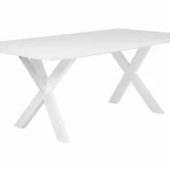Beliani Mesa De Comedor Blanca 180 X 100 Cm LISALA