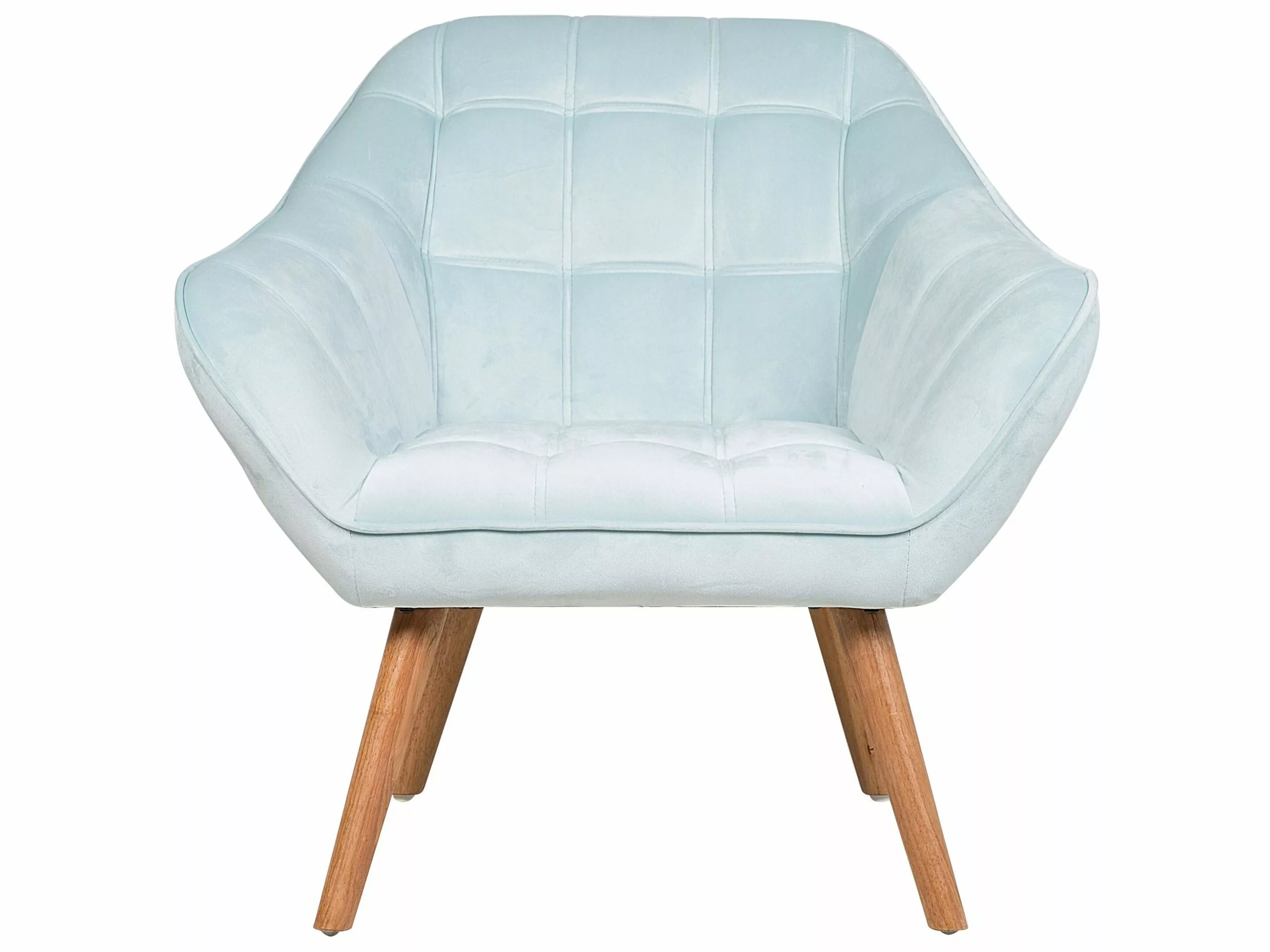 Beliani Sillón De Terciopelo Azul Claro KARIS 3 Beliani Sillón De Terciopelo Azul Claro KARIS - Imagen 3