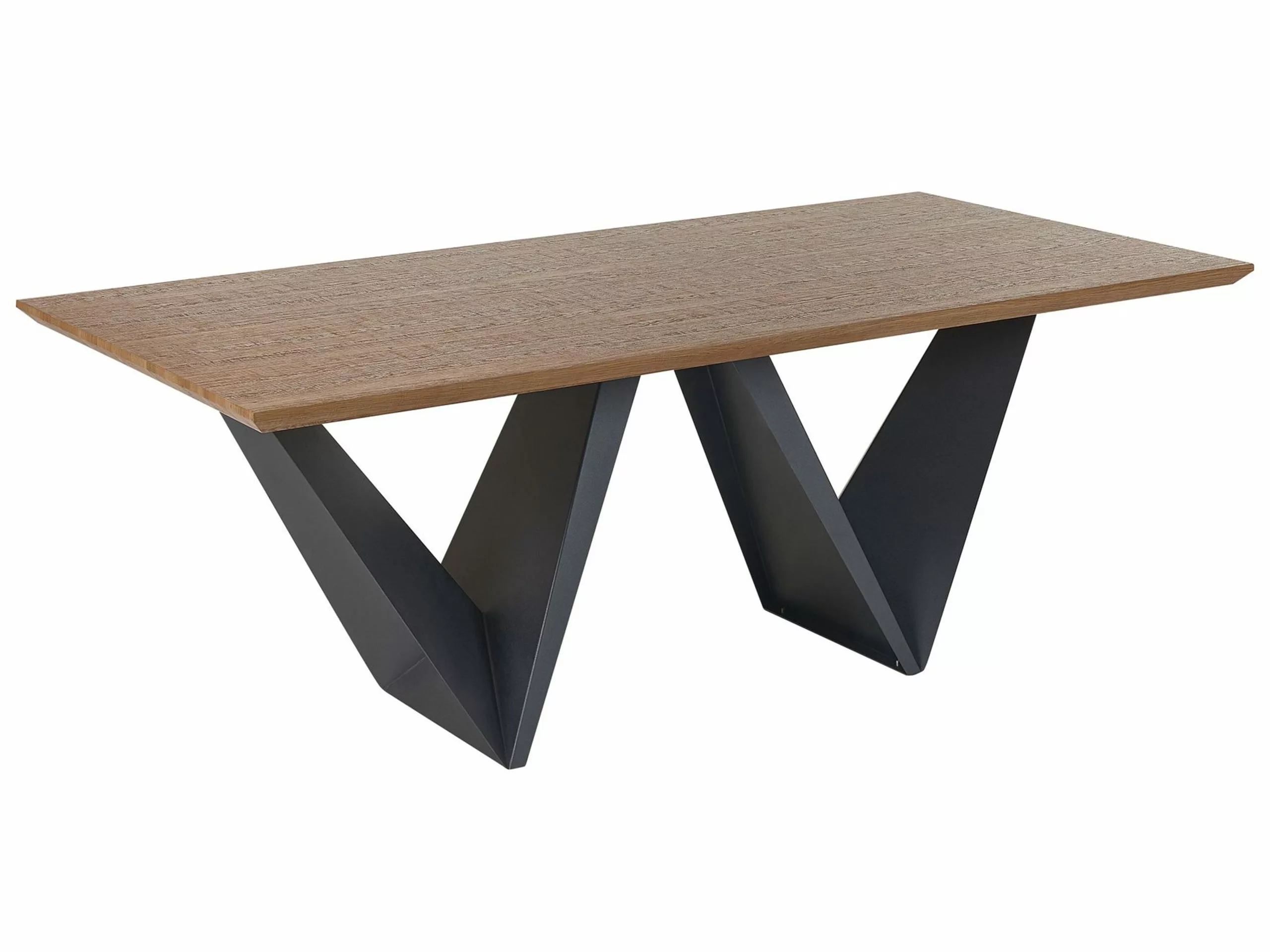 Beliani Mesa De Comedor Madera Oscura/negro 200 X 100 Cm SINTRA 1 Beliani Mesa De Comedor Madera Oscura/negro 200 X 100 Cm SINTRA