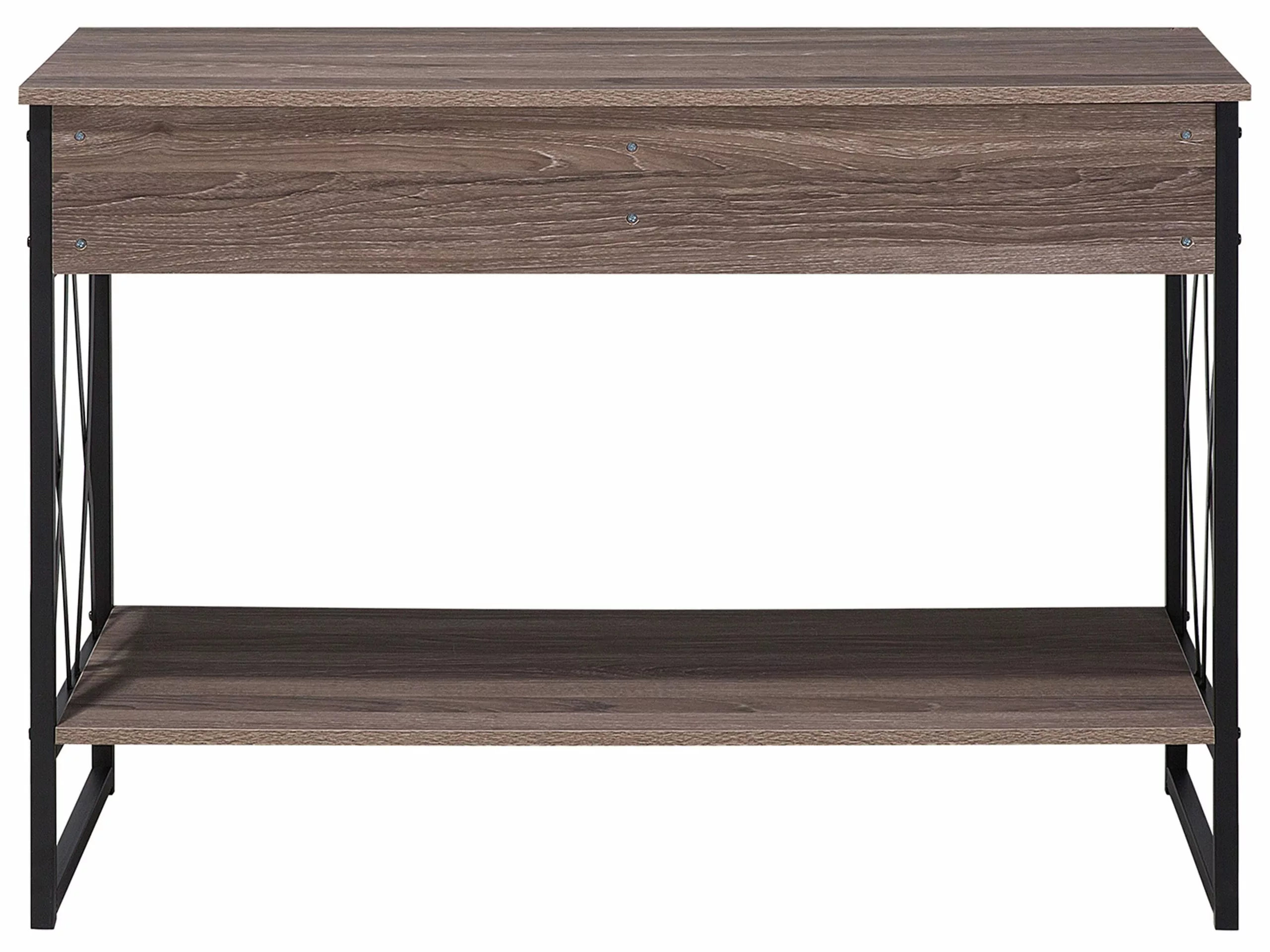 Beliani Consola Madera Oscura/gris Pardo 107 X 46 Cm AYDEN - Imagen 9