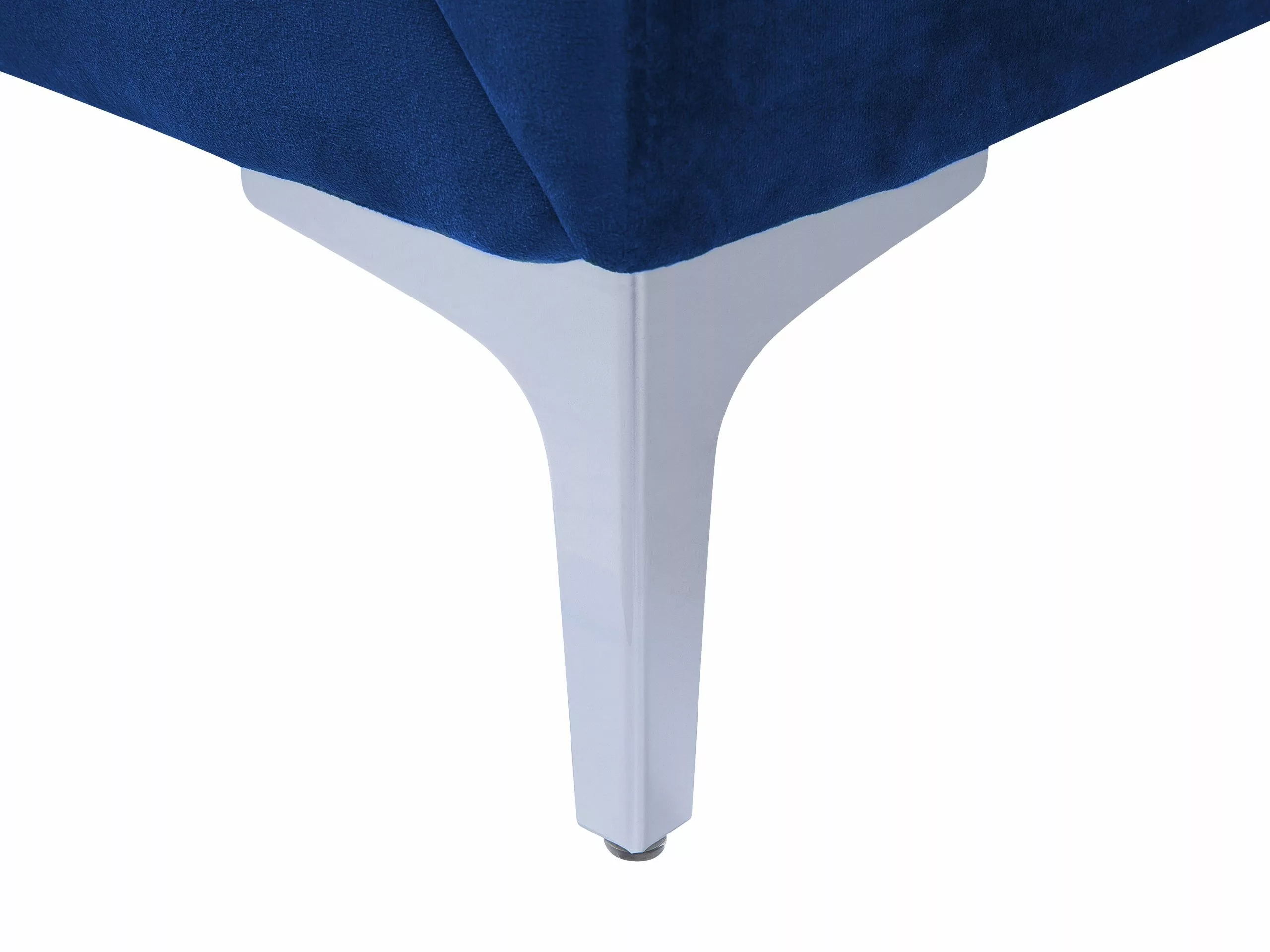 Beliani Sillón De Terciopelo Azul Oscuro FENES - Imagen 7